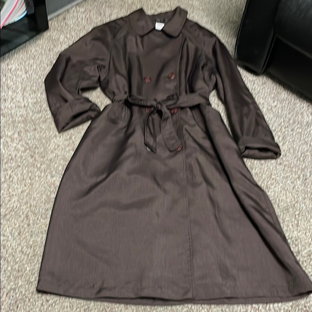 Vintage 90s Long Belted Brown Trench Coat- New Condition